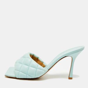 Bottega Veneta Lido Size 41 Blue Leather Slide Sandals